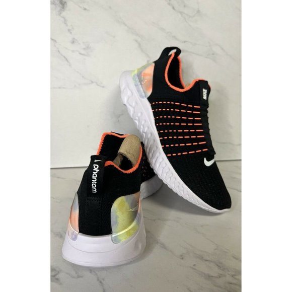 Nike React Phantom Run FK 2 Flyknit Black/Mango Running Shoes Women’s - Picture 6 of 6